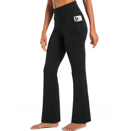 NELEUS Womens Flare Leggings for Yoga Workout Lycra High Waist Stretch Bootcut Pants with Two Pockets,Black,US Size M