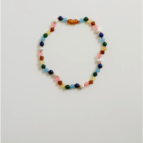 Raw Baltic Amber and Pearl Necklace + Sweet Pink Gemstones – CanyonLeaf