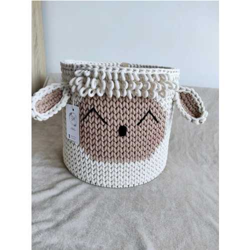 Crochet basket sheep, basket for Toys, Big sheep organizer, storage laundry bin, children's room decor, farm animal decor
