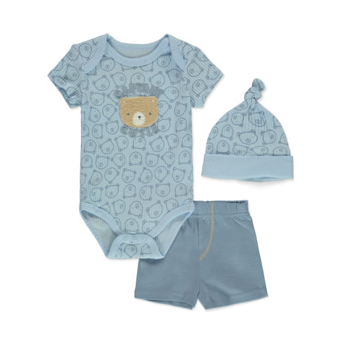 Duck Duck Goose Baby Boys' 3-Piece Bear Shorts Set Outfit