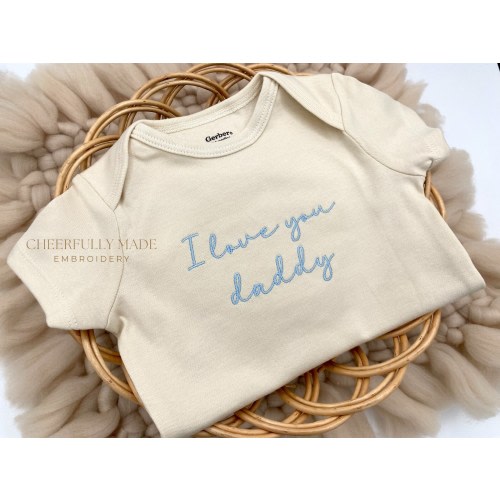 Embroidered I love you daddy Bodysuit, Baby Announcement to Daddy, Daddy Pregnancy Announcement, I love my dada Bodysuit, Father’s Day 3