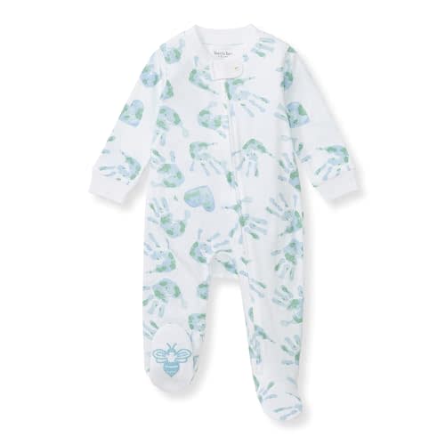 Burt's Bees Baby Baby Girls Pajamas, Zip Front Non-Slip Footed Sleeper Pjs, 100% Organic Cotton