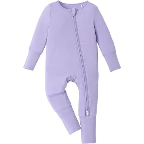 PATPAT Baby Pajama with Bamboo Viscose, Footie Jumpsuit Romper with 2-Way Zipper for Baby Boy Girl Toddler Sleeper Sleepwear