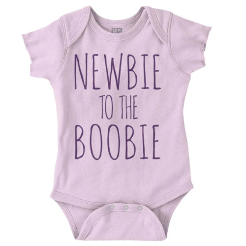 Newbie To The Boobie Romper Bodysuit | Brisco Baby