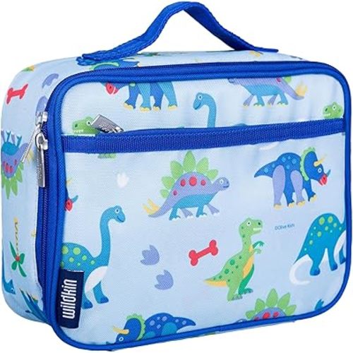 Wildkin Kids Insulated Lunch Box Boys – Durable and Reusable for School & Travel (Dinosaur Land)