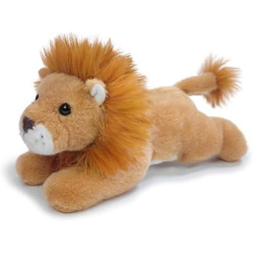 Lion Stuffed Animal for Kids,12 inch Realistic Animal Plush Toy Lying Down Posture Animals,Plush Cute Lion Gift for Boys Girls Adult Birthday Hug Teaching(L-Lion)