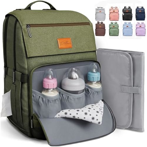 Baby Diaper Bag Backpack - Large Bag for Boys & Girls, Waterproof Diaper Backpack - Baby Shower Gifts for Boys - Toddler Diaper Bag with Changing Pad - Large Capacity, Wide Opening Easy Access