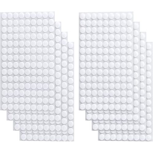 Self Adhesive Dots, 1000Pcs(500 Pair Set) 0.39 Inch / 10mm Diameter Hook and Loop Dots Tape, 10mm Nylon Sticky Back dots, Suitable for Classroom, Office, Home, White