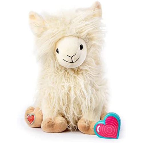 My Baby's Heartbeat Bear Recordable Stuffed Animals 20 sec Heart Voice Recorder for Ultrasounds and Sweet Messages Playback, Perfect Gender Reveal for Moms to Be, Vintage Alpaca