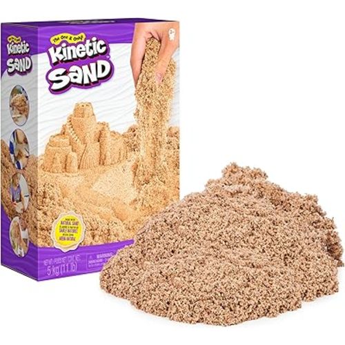 Kinetic Sand, 11lb (5kg) Natural Brown Bulk Play Sand for Arts and Crafts, Sandbox, Moldable Sensory Toys for Kids Ages 3 and up