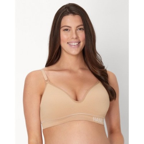 Hanes Maternity Women's Rib Nursing Bralette Deep Glow L