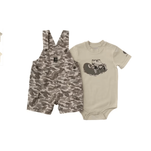 Carhartt Off-Road Graphic Short-Sleeve Bodysuit and Camo Shortalls 2-Piece Set for Babies | Bass Pro Shops
