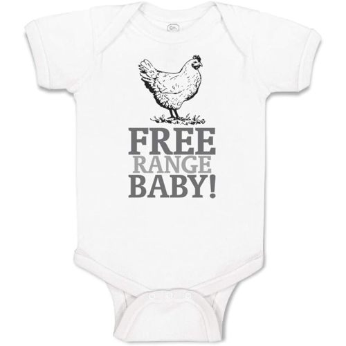 Cute Rascals Custom Baby Bodysuit Free Range Baby! Chicken Farm Funny Boy & Girl Baby Clothes Cotton