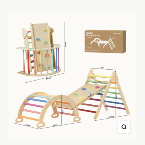 Tiny Land® Pikler Triangle 7-in-1 Montessori Climbing Set