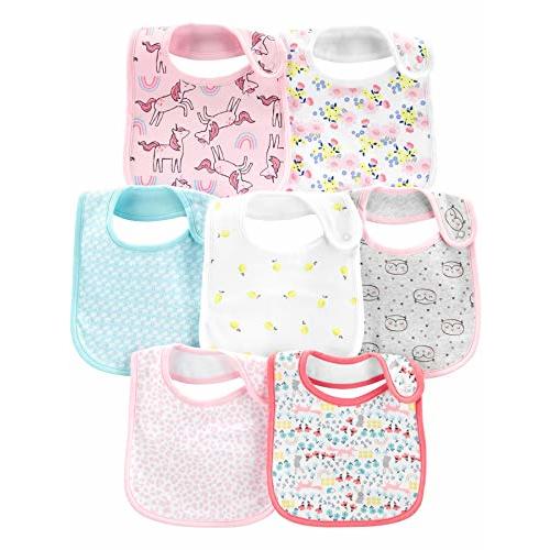 Simple Joys by Carter's Baby Girls' Teething Bibs, Pack of 7