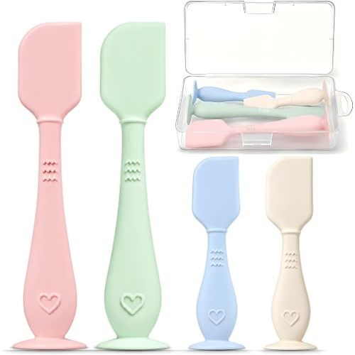 4-Pack Diaper Cream Spatula with Case, Soft Diaper Rash Cream Applicator