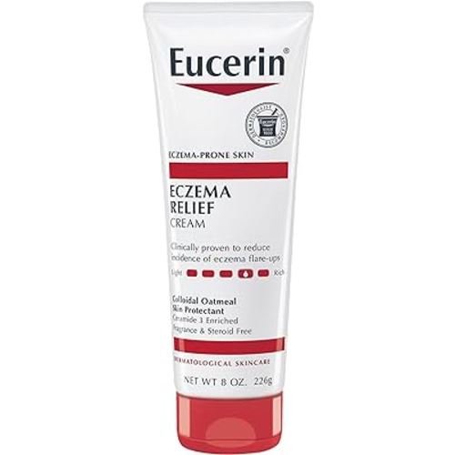 Eucerin Eczema Relief Cream, Full Body Lotion, Moisturizing Eczema Cream with Colloidal Oatmeal (Skin Protectant) and Ceramide 3, 8 Oz Tube