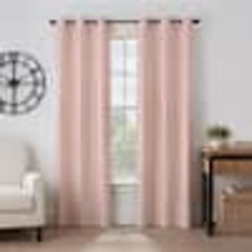 Absolute Zero Gabriella Blush Polyester Solid 40 in. W x 95 in. L Lined Noise Cancelling Thermal Grommet Blackout Curtain 18602040X095BLH