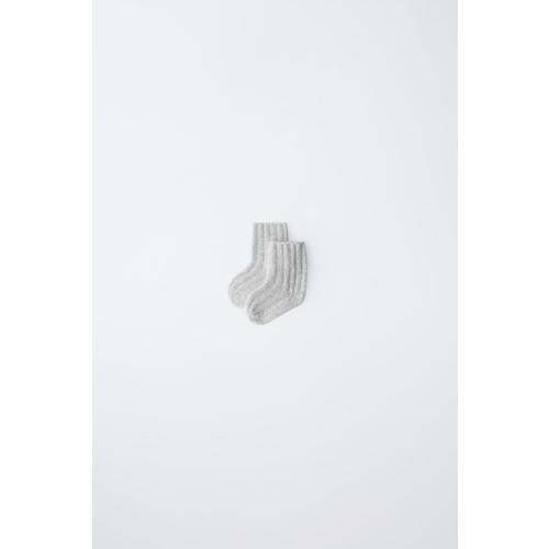 RIBBED KNIT SOCKS - Gray marl | ZARA United States