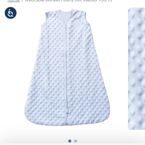 Blue Plushy Dot Velboa Wearable Baby Blanket L | HALO