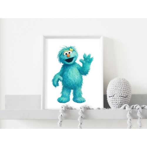A4 Rosita Sesame Street Wall Print Digital Download | Nursery Wall Art | JPG | Playroom Decor | Kids Wall Art | Kids Bedroom | Child Gift