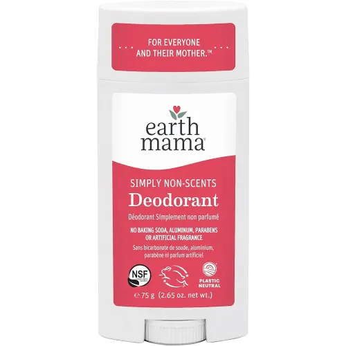 Earth Mama Simply Non-Scents Deodorant | Fragrance-free + Safe for Sensitive Skin, Pregnancy and Breastfeeding, Contains Organic Calendula and Coconut Oil, Baking Soda and Aluminum Free, 2.65-Ounce