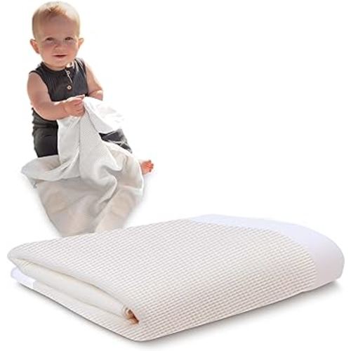 Thermal Baby Blanket with Nylon Trim - 18" x 20" Mini Blankie, White