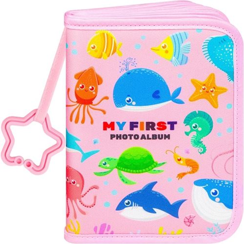 Baby Photo Album, 21 Pockets for 4x6 Photos, Soft Family Book Pink