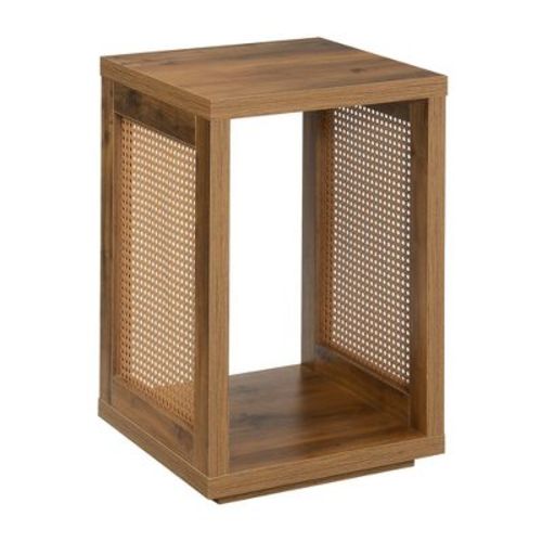 Breighton Home Northfield Admiral Weave End Table with Shelf in Brown Autumn Haze/Beige Barley
