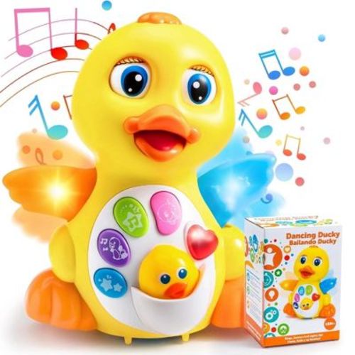 Joyfy Musical Toys for Toddlers 1 2 3 Year Old, Dancing Walking Duck Toy with Music and Lights, Learning Toy for Baby Kids,Birthday Easter Gifts