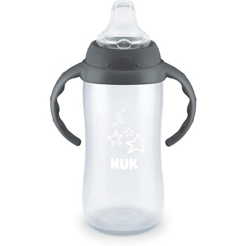 NUK Learner Cup, 10 Ounce, Tritan Gray Star – BPA Free, Spill Proof Sippy Cup
