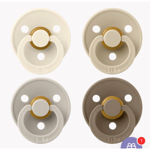 Colour Pacifiers 4 Pack - Ivory/Sand/Vanilla/Dark Oak