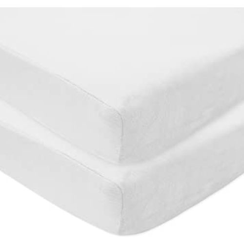 American Baby Company 2 Pack Heavenly Soft Chenille Fitted Crib Sheet 28" x 52", Warm and Cozy Neutral Chenille Sheet, White, for Boys and Girls, Fits Crib and Toddler Bed mattresses