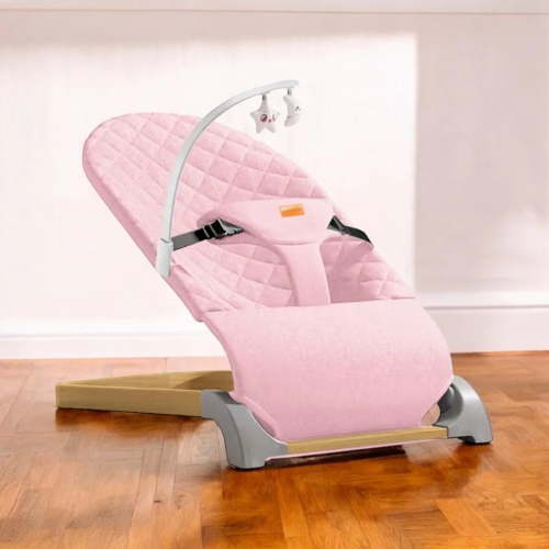 Greenwalnut Ergonomic Quilted Baby Bouncer & Rocker with Removable Toy Bar, Adjustable Safety Harness , Baby Bouncinette (Pink) - Walmart.ca