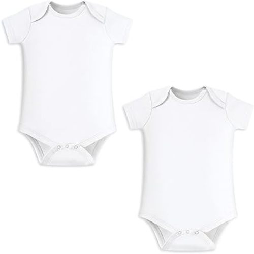 Unisex Baby Bodysuit, 100% Organic Cotton Short Sleeve Clothes, Ultra Soft Newborn Essentials for Boys & Girls