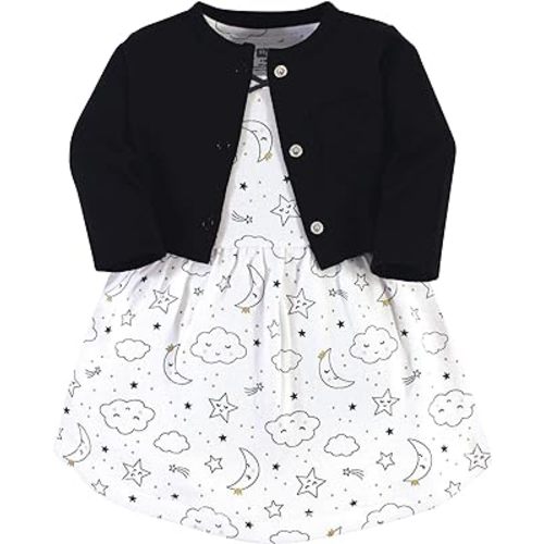 Hudson Baby Baby Girls' Cotton Dress and Cardigan Set