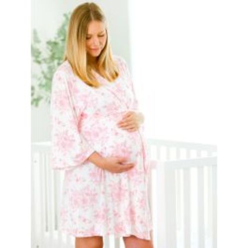 Pink Butterfly Garden Toile Women's Maternity Robe