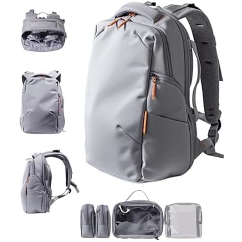 Babelio Grid Wizard Diaper Bag Backpack - Multi Function Waterproof Diaper Bag, Travel Essentials Baby Bag with Insulated Bottle Holders, Baby Shower Gifts, Grey