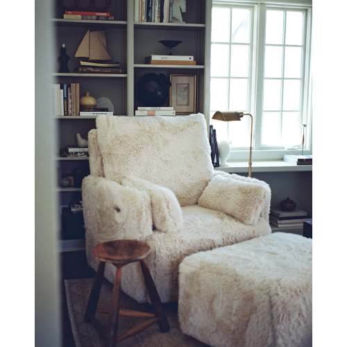 Ollie: Chair and Half Stationary Rectangle Ottoman with Wood Legs | Oilo™ Studio