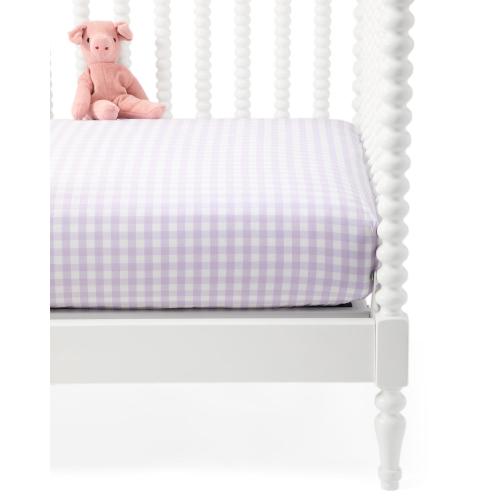 Gingham Crib Sheet – Lavender | Serena & Lily