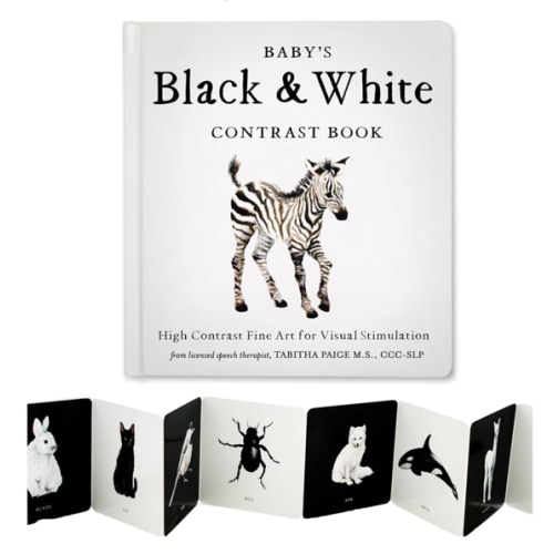 Baby's Black and White Contrast Book: High-Contrast Art for Visual Stimulation at Tummy Time (Tabitha Paige Children's Book Series)