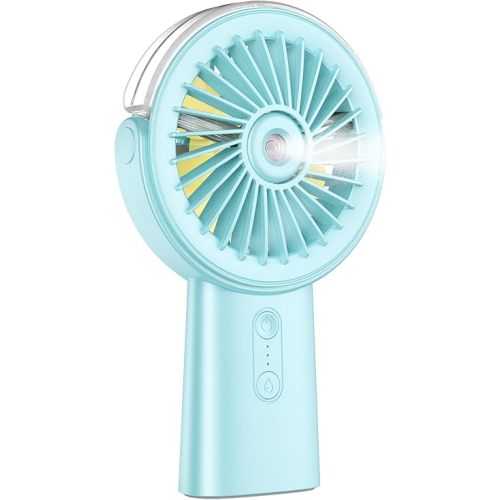 Otlonpe Handheld Misting Fan Portable, Small Personal Hand Held Rechargeable Mist Fan Water Spray, 4000mAh Battery Operated Hand Mister Fans 3-Speed, 4-15 Hrs Runtime for Travel Home Office Outdoor