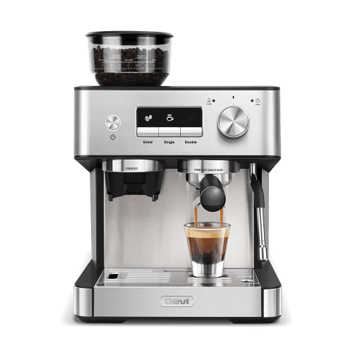 GEVI | 15 Bar Espresso Maker with Built-in Bean Grinder & Milk Frother ECMI0