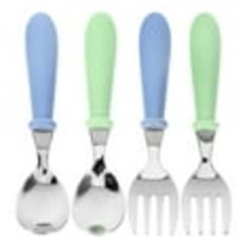 Voiceine 4Pcs Toddler Utensils Kids Silverware Children Spoons and Forks Set Baby Feeding Essentials