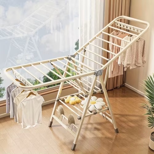 Heavy-Duty Foldable Clothes Drying Rack – Freestanding Metal Laundry Rack for Indoor & Outdoor Use, Space-Saving Clothes Hanger