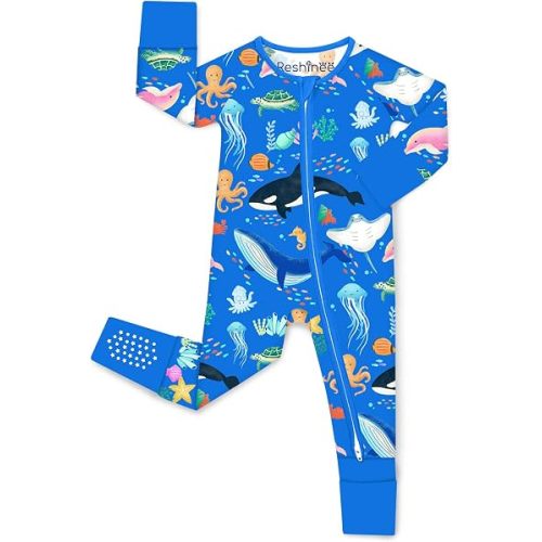 babee Reshinee Bamboo Viscose Baby Footie Pajama, Zipper Sleeper Boys Girls