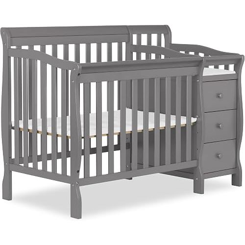 Dream On Me Jayden 4-in-1 Convertible Mini Baby Crib with 3 Drawer Changer