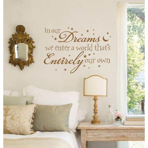 In our Dreams Wizard Wall Decal, Childs Bedroom Wall Decor, Vinyl Letters, Multiple Colors