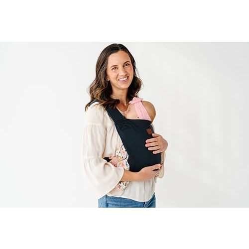 Happy! Haven Baby Carrier – Stretchy Ergonomic Cross-Back Soft Structured Carrier for Newborns to Toddlers (7–35 lbs), Adjustable Fit, Organic Cotton Blend