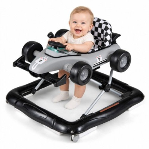 Baby Push Walker, 4-in-1 Activity Center Baby Walker with Music Box and 3 Adjustable Heights for 6 to 18 Months